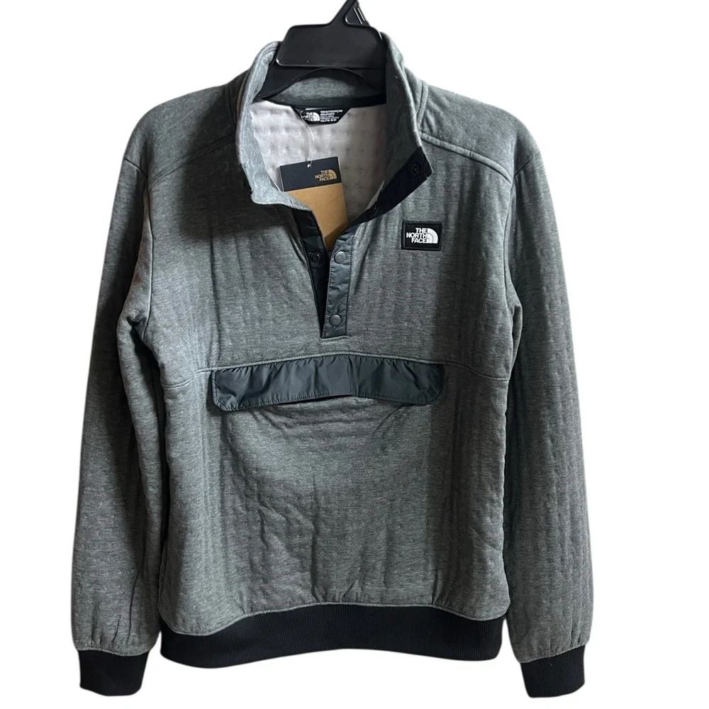 North Face XXL boys grey Edgewater quilted pullover - Picture 2 of 6